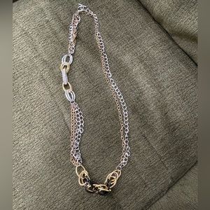 Necklace or Belt? You choose! Gold with accents of black/silver/faux diamond.